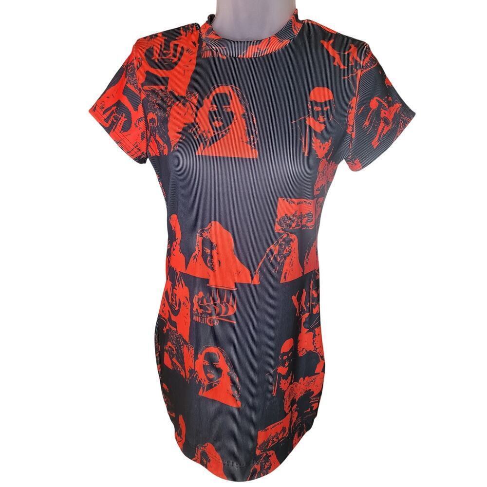 Tatyanna Amani Pop‎ Art Themed Blk/Red Rare Sz M